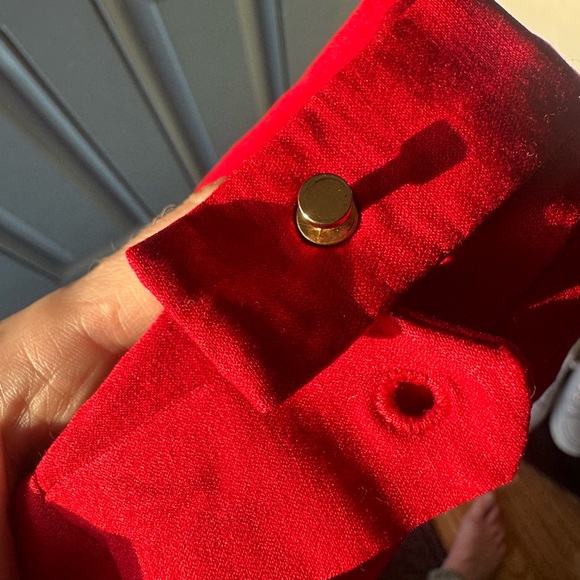 NWOT/EUC Tenney Mid Rise Slim Straight Ankle Trouser in Bright Red - Picture 8 of 14